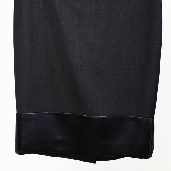 L.A.M.B. Vintage Black Wool and Satin Pencil Skirt - Picture 3 of 10